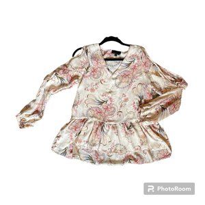 JEANS BY BUFFALO Cold shouldered floral boho blouse sz. small